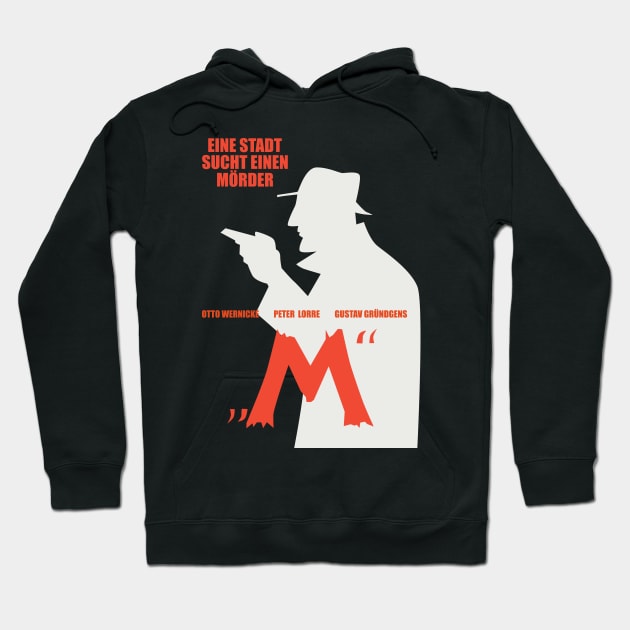 Noir Elegance: M - A City Searches for a Murderer - Peter Lorre Tribute Design Hoodie by Boogosh